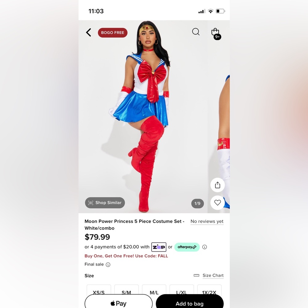 Sailor moon women’s costume